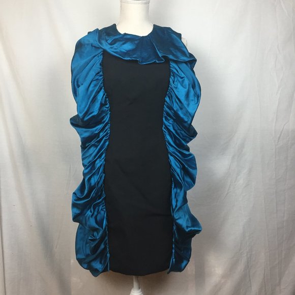 NWT Marios Schwab Satin Ruffle Rodin Dress - Picture 2 of 8